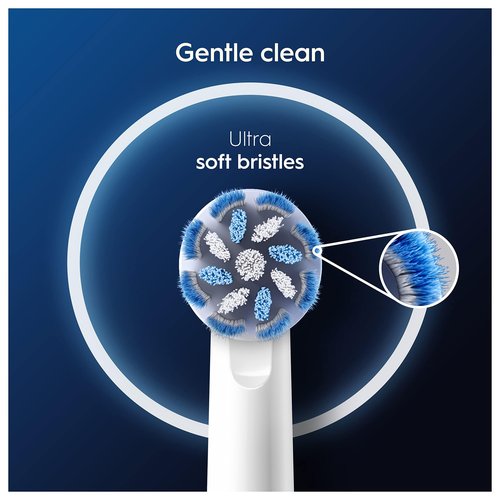 Oral-B Pro Sensitive Clean Electric Toothbrush Replacement Heads, X-Shaped & Extra Soft Bristles for Gentle Brushing & Plaque Removal, Pack of 4 Toothbrush Heads, White