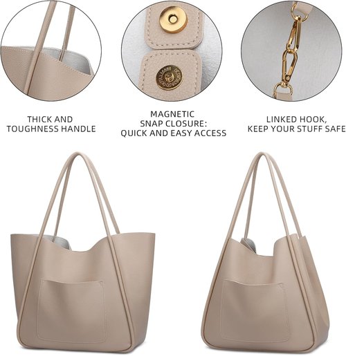 KKXIU Tote Bag - Vegan Leather Shoulder Purse with Large Capacity for Travel | Stylish & Durable