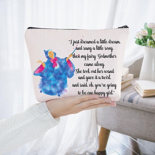 BWWKTOP Fairy Godmother Cosmetic Makeup Bag Fairy Godmother Gifts Fairy Tale Inspired Gifts Magical Princess Makeup Zipper Pouch Bag (i just dreamed)