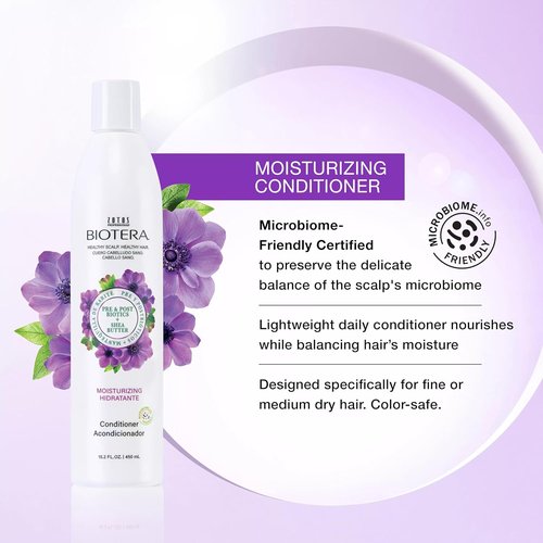 Biotera Moisturizing Conditioner - Hydrates Dry, Medium, Fine Hair | Vegan, Paraben-Free, Color-Safe
