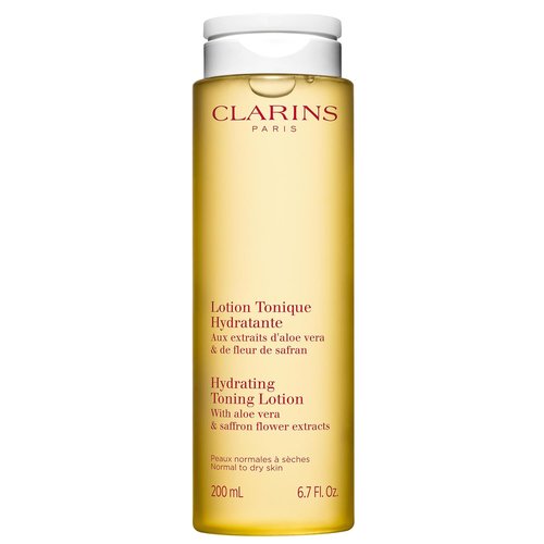 Clarins Hydrating Toning Lotion - Cleanses, Tones & Hydrates | Plant-Based Aloe Vera | Alcohol-Free for Normal to Dry Skin