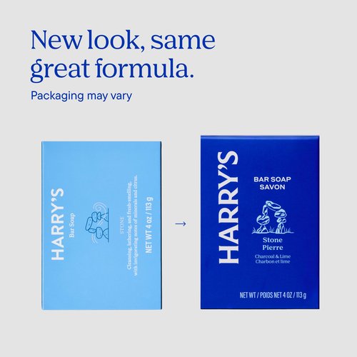 Harry's Bar Soap for Men - Stone Scent, 4 oz Body Soap Bars, 6 Pack