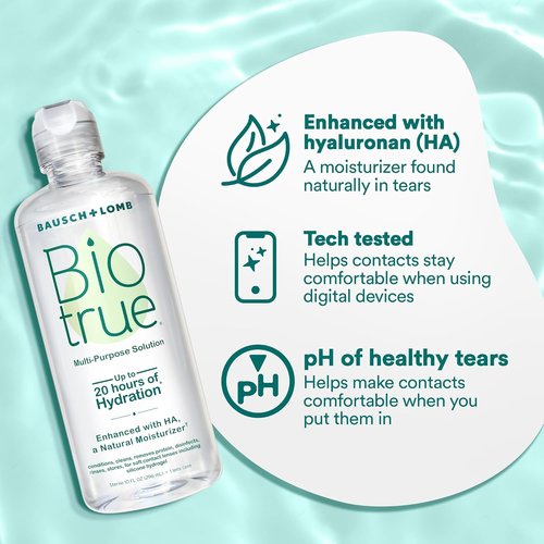 Biotrue Multi-Purpose Contact Lens Solution - Cleans, Hydrates & Disinfects - 10 Fl Oz (Pack of 2)