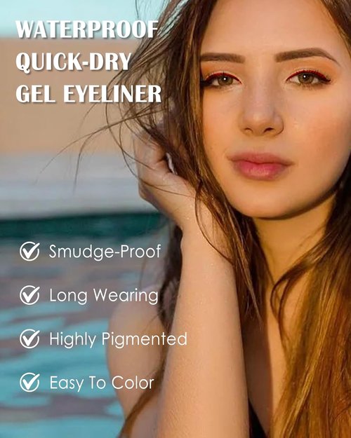 Skiennix Waterproof Gel Eyeliner Pencil - Metallic Retractable Cream, Long-Lasting & Hypoallergenic, Smudge-Proof - White Matte