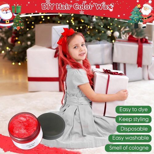 Skiennix Red Hair Dye - Temporary Color Chalk & Wax for Parties | Fun DIY for All Occasions
