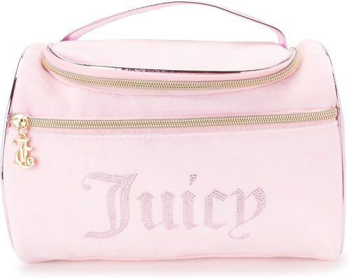 Juicy Couture Pink Makeup Bag - Stylish Cosmetics Organizer with Rhinestones | Travel Essentials