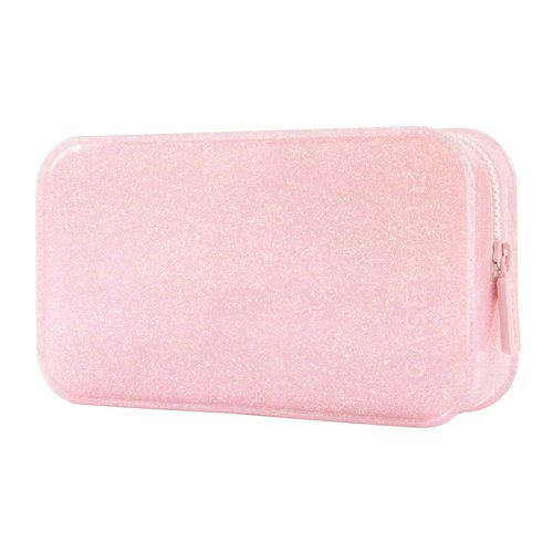 Case-Mate Jelly Makeup Bag - Waterproof Travel Makeup & Toiletry Bag - Cosmetic Make Up Organizer/Case for Women - Small Zipper Pouch for Hair Accessories and Daily Essentials - Ballet Pink Twinkle