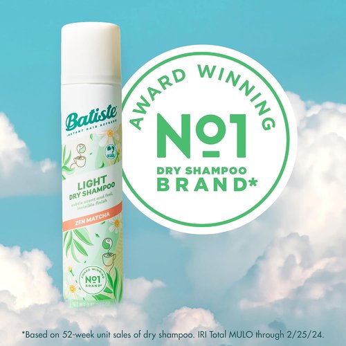 Batiste Light Dry Shampoo - Zen Matcha | Invisible Finish for Refreshing Hair & Oil Absorption, 3.81 Oz