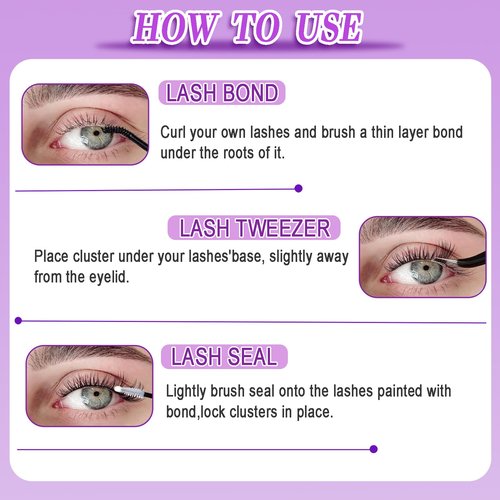 Natural Lash Clusters Wispy Lash Extension 30D+40D+50D Cluster Eyelash Extension 14-24mm Lashes Individual Eyelash Clusters D Curl DIY Lash Extension by FOINEMYED
