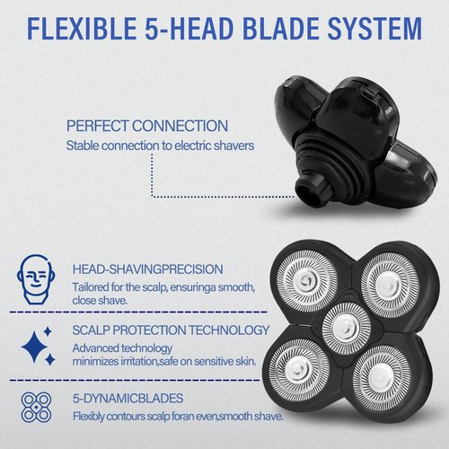 3 PCS Blades Refills for Freebird Head Shaver, 5 Blades Razor Replacement Heads Bald Men Freedom Grooming for free bird + 3 Cleaning Brush