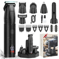 Bomxin 6-in-1 Men's Grooming Kit, Cordless Beard Trimmer & Hair Clipper for Men with Nose Hair Trimmer & Mustache Trimmer Attachments, Waterproof USB Rechargeable Personal Care Set, Gifts for Men