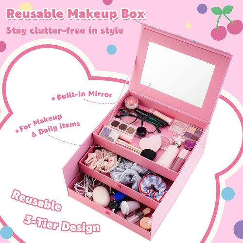 Glam Code Makeup Kit for Girl, Birthday Advent Calendar, Girls Makeup Gift Set for Teens, 24Pcs Makeup Mystery Box for Teenager Girls #Pink
