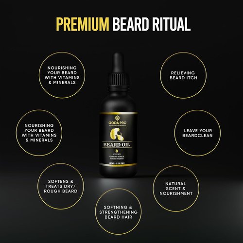 GODA PRO Premium Beard Oil - Nourishing Vitamins & Batana Oil | 2 oz Natural Organic Formula