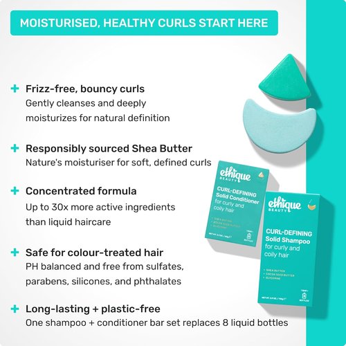 Ethique Curl-Defining Shampoo Bar - Shea Butter, Plastic-Free & Vegan, 3.88 oz | Professor Curl