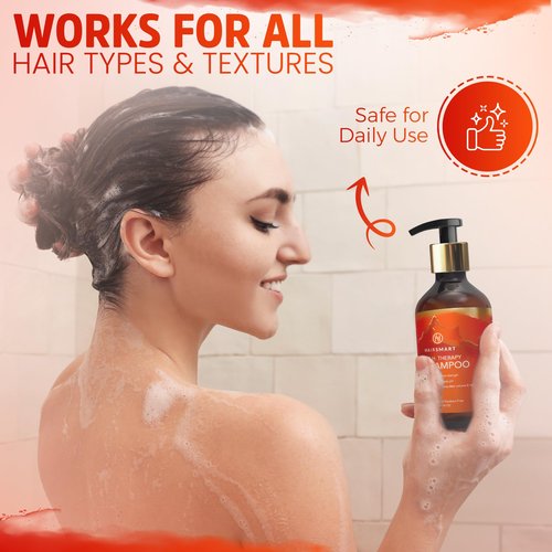 HairSmart Hair Growth Shampoo – Organic Shampoo with Ginger, Amla & Neem for Thicker, Healthier Hair (Shampoo.)