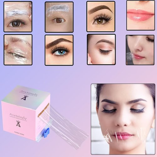 Skiennix Disposable Eyebrow Tattoo Film - Premium Transparent Wrap with Ergonomic Slicer | 2 Boxes for Lip Blush & Eyebrow Lamination
