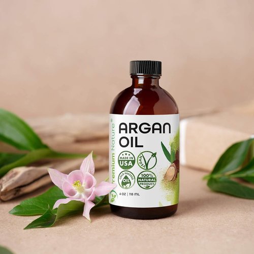 Premium Nature Argan Oil - 100% Pure Cold Pressed Hair Serum for Growth & Moisture | 4 oz