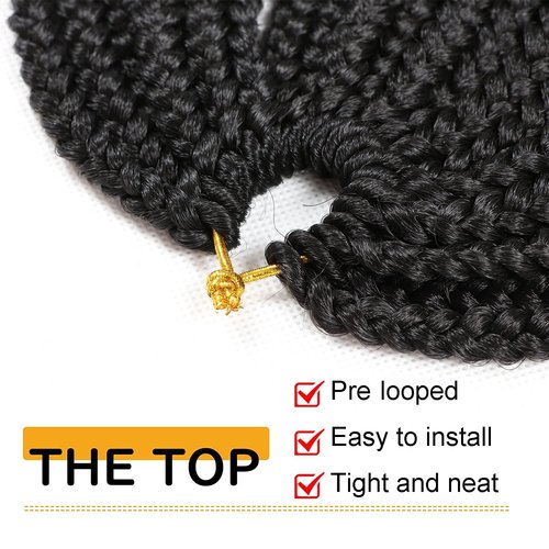 7 Packs Goddess Box Braids Crochet Hair 22 Inch Prelooped Crochet Box Braids Crochet Hair for Black Women Braiding Hair (22 Inch 7 Packs, #1B)