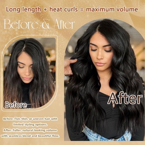 Clip in Hair Extensions Real Human Hair 75g #1 Jet Black Human Hair Extensions 15 Inches 7pcs Natural Straight Silky Black Hair Clip Ins for Black Women 75g #1
