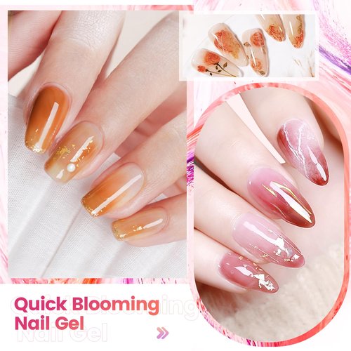 JODSONE 10ML Blooming Gel Nail Polish - Clear Marble Effect for Stunning Floral Nail Art
