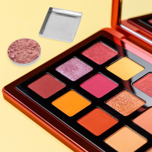 Beatifufu 30pcs Empty Metal Round and Square Pans for Eyeshadow and Makeup Palettes Empty Eyeshadow Containers and Accessories for DIY Makeup Projects
