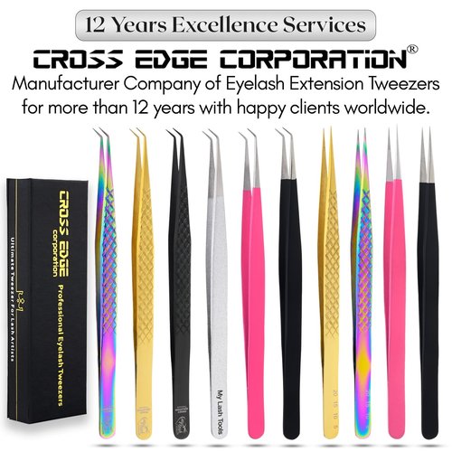 My Lash Tools Eyelash Extension Curved Degree Tweezers for Isolation Lash Extensions 14cm, Best for Individual Isolation & Classic Lashes Japanese Stainless Steel Eyelash Twisers (Black x)