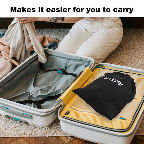 Hair Dryer Bags Bulk, Hairdryers Storage Drawstring Pouch, Blow Dryer Case Container Hairdryer and Styling Tools Accessories Bags for Hotel Home Travel Bathroom 15in x 13in (16 PCS Black)