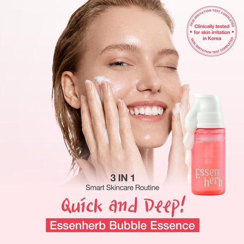 Skiennix Quick & Deep Bubble Serum Essence - Hibiscus Collagen Micro Bubble Mask for Daily Hydration | 3.28 fl oz