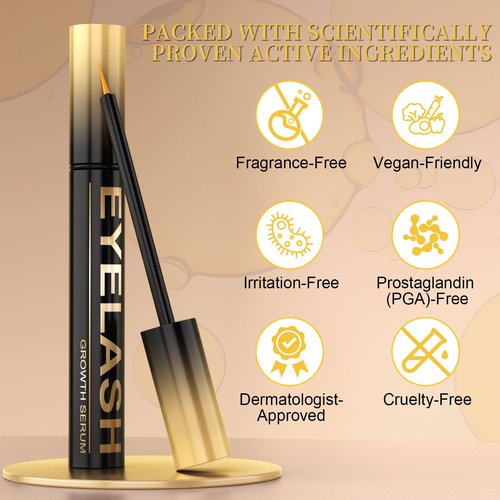Lash Serum for Eyelash Growth, Premium Lash Enhancing Serum with Advanced Formula Volumizing Longer Fuller and Thicker Looking Lashes, Eyelash Growth for Sensitive Eyes (5 mL)