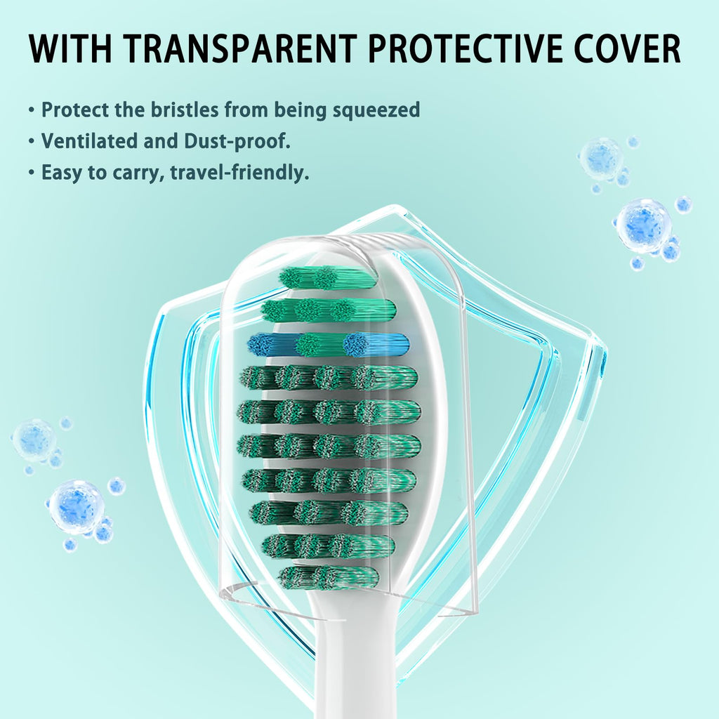YMPBO 10 Pack Toothbrush Replacement Heads Compatible with TAO Clean Sonic Toothbrush Adults, Tooth Brush Head Toothbrush Heads Refill, Medium Bristles, Super Clean+Whitening
