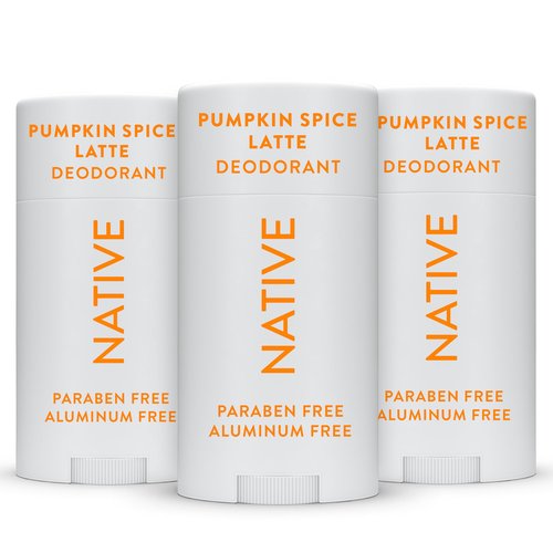 Native Deodorant Contains Naturally Derived Ingredients, 72 Hour Odor Control | Deodorant for Women and Men, Aluminum Free with Baking Soda, Coconut Oil and Shea Butter | Pumpkin Spice, 3-Pack