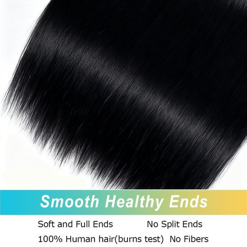 AnJudyReid Straight Hair Bundles 13A Brazilian Virgin Human Hair Bundles Straight 22 Inch 100% Unprocessed Virgin Hair Bundles Natural Black