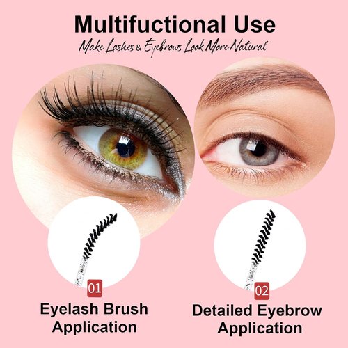 Skiennix Mini Spoolies - 100 Disposable Eyelash Extension Brushes for Lash Techs | Micro Eyebrow Wands