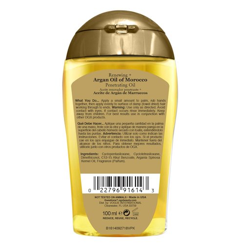 Ogx Argan Oil Of Morocco - Deep Penetrating Oil for Nourished Hair - 3.3 Ounce (Pack of 2)