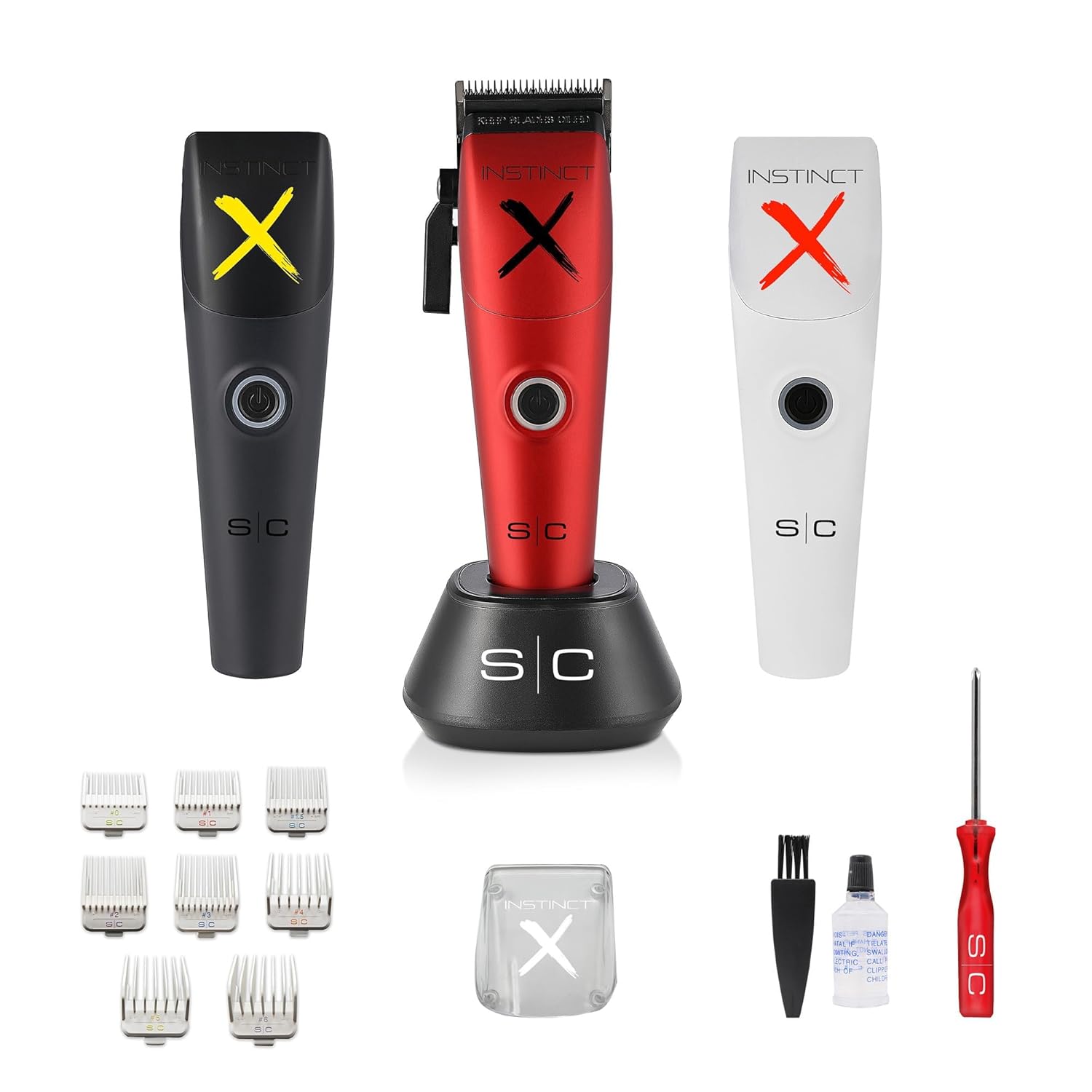 Stylecraft Instinct Professional Cordless Hair Clipper - Intuitive Torque Control & 3 Modular Lids