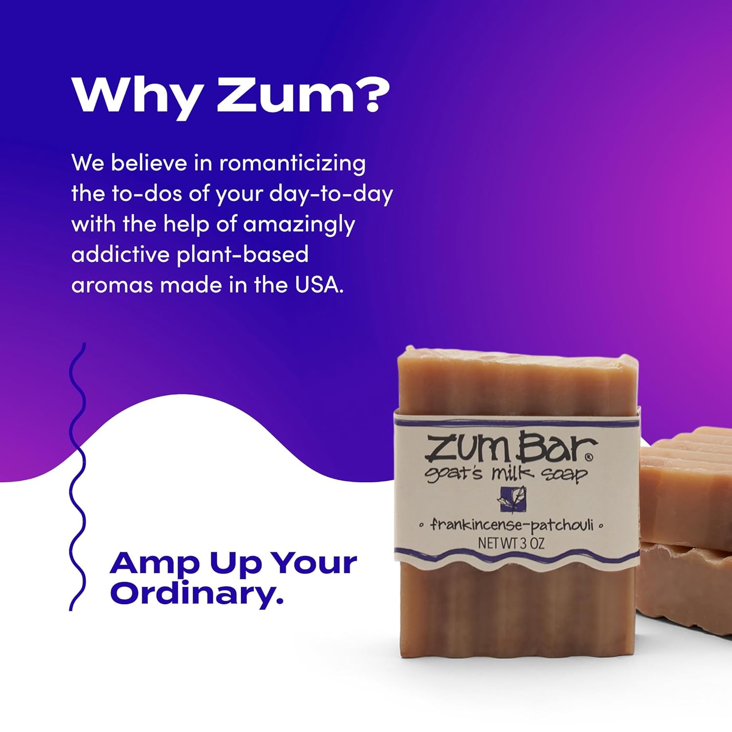 Zum Goat's Milk Soap Bar - Nourishing Hand & Body Cleanser with Essential Oils - 3 oz | Frankincense (3 Pack)