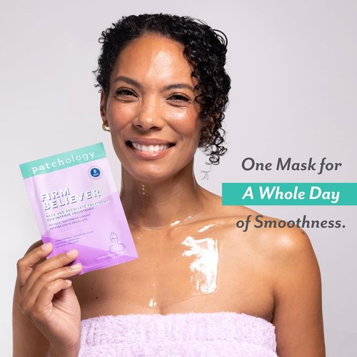 Patchology Firm Believer Hydrogel Neck & Chest Mask - Targeted Hydration & Smooth Skin, 5-Minute Spa Treatment