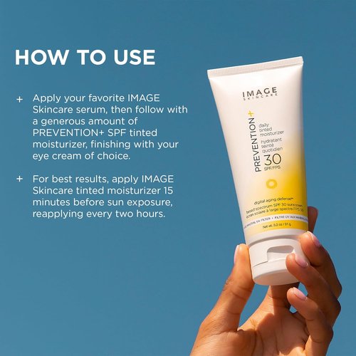 IMAGE Skincare Daily Tinted Moisturizer SPF 30 - No White Cast, Hydrating Formula, 3.2oz