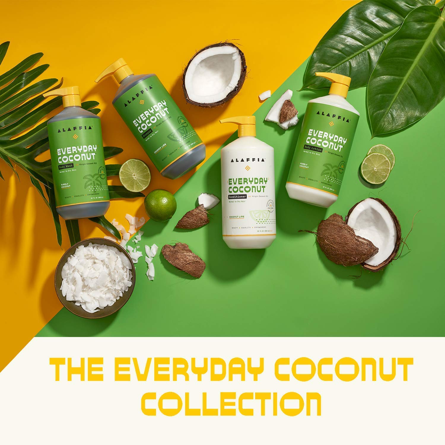 Alaffia Coconut Hydrating Body Lotion - Moisturizing Oil for Soft, Supple Skin | 2 Pack - 32 Fl Oz Each