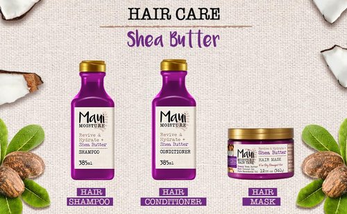 Maui Moisture Shea Butter Hair Mask 12 Ounce Jar (Heal/Hydrate) (354ml) (3 Pack)