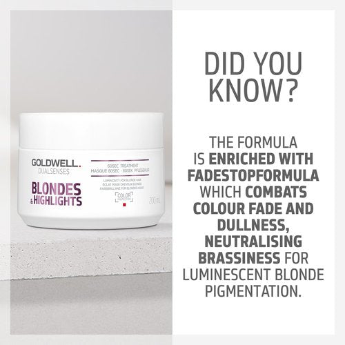 Goldwell Dualsenses Blondes & Highlights Anti-Yellow Treatment - 6.8oz (200mL) for Radiant Hair