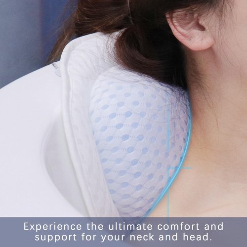 Anevna Bath Pillow Bathtub Pillow，Bath Pillows for Tub Neck and Back Support, Bath Tub Pillow Headrest with Soft 4D Mesh Fabric