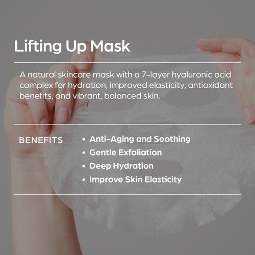 Sun & Glow Vegan Lifting Up Mask - Herbal Ingredients for Soothing & Moisturizing Sensitive Skin | 5 Packs (0.88oz Each)