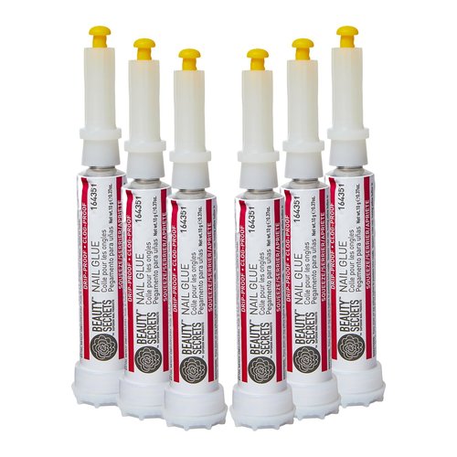 Beauty Secrets Nail Glue, Drip & Clog Proof, 6 Pack