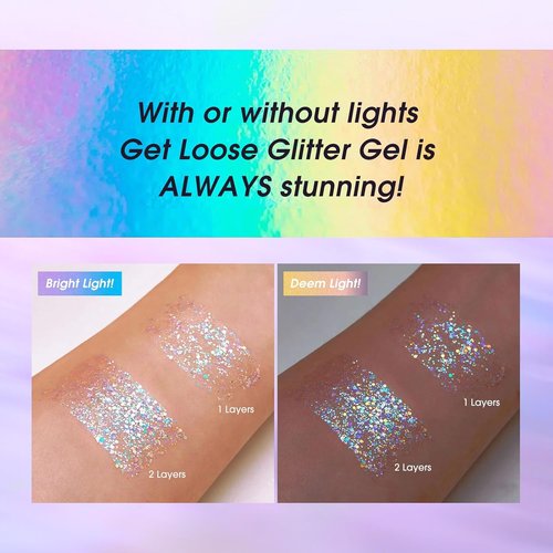 BestLand Holographic Body Glitter Gel - Long-Lasting Sparkle for Face, Body & Hair | 02 Stardust Pink