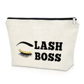 Sazuwu Lash Boss Beauty Lashes & Makeup Bag - Eyelashes Artist Gift & Cosmetic Bag - Graduation & Birthday Gifts for Her - Travel Pouch