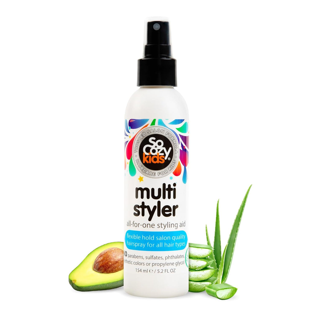 SoCozy Multi Styler - Kids' Hair Spray for Everyday Use | Gentle Formula with Quinoa & Aloe (5.2 Fl Oz)