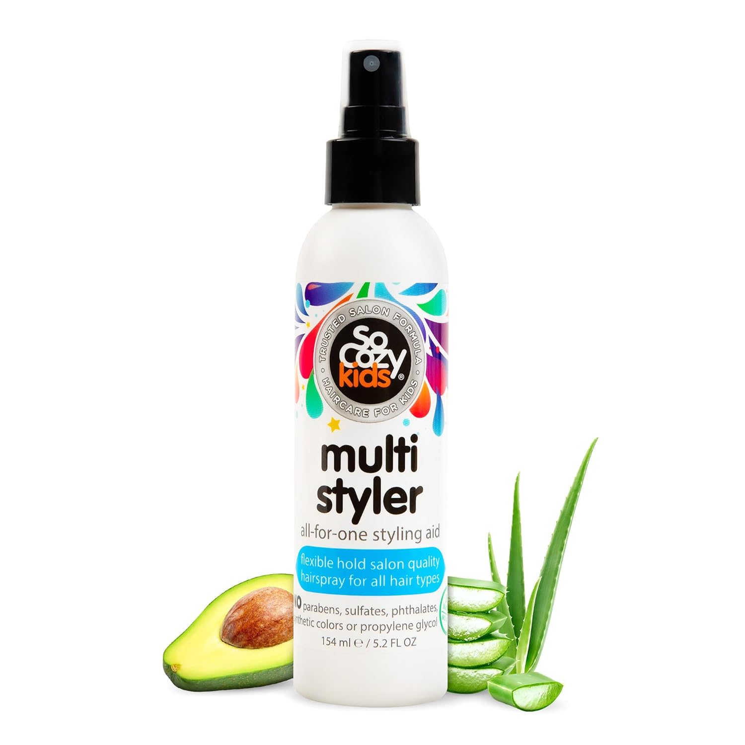 SoCozy Multi Styler - Kids' Hair Spray for Everyday Use | Gentle Formula with Quinoa & Aloe (5.2 Fl Oz)
