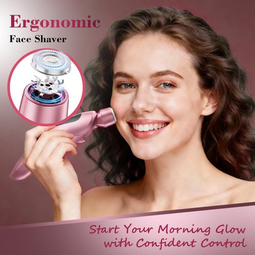 rategist Cordless Electric Razors for Women: Rechargeable Painless Bikini Trimmer for Body Hair - IPX7 Waterproof Shaver with LED Display for Face/Underarm/Leg Blush Pink
