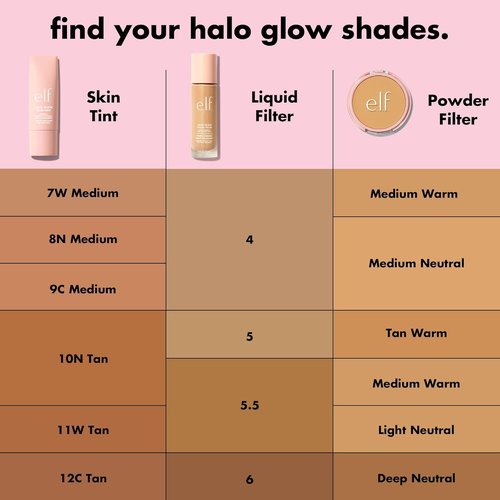 e.l.f. Halo Glow Skin Tint SPF 50 - Tinted Moisturizer for Light, Buildable Coverage | Vegan & Cruelty-Free, 9 Medium Cool